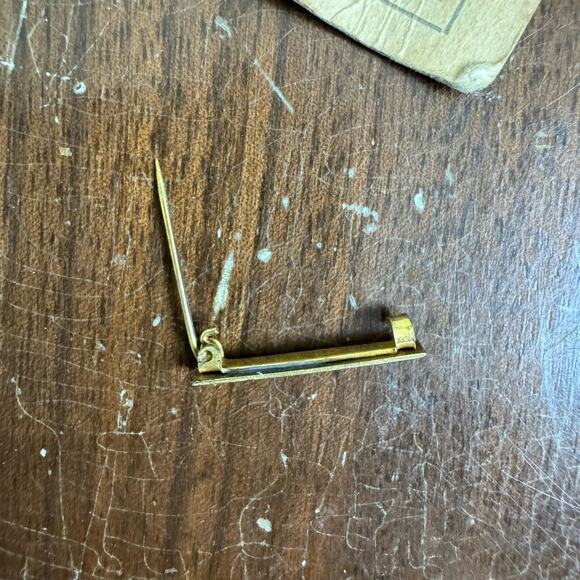 TWO Antique 10k Rolled Yellow Gold Eden Modiste Cuff Collar Pins - Picture 2 of 6